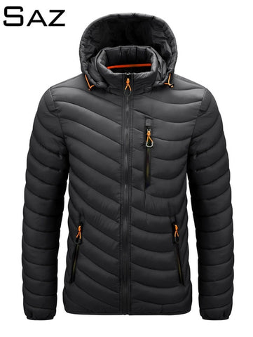 Saz Men's Down Jacket Ultra Light Down Jacket Men Windbreaker Feather Jacket Man Lightweight Portable Warm Coat