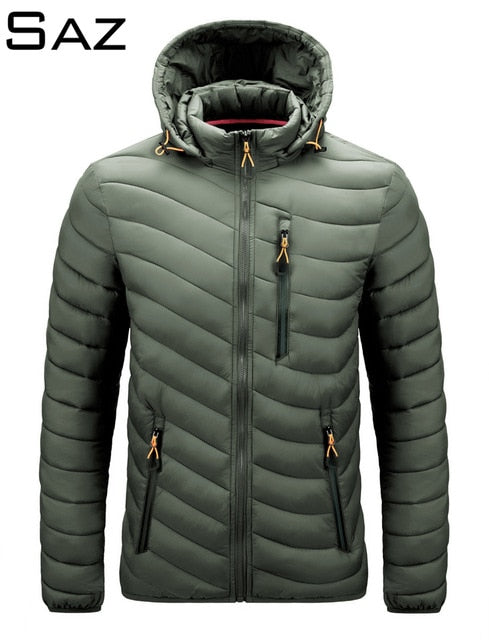 Saz Men's Down Jacket Ultra Light Down Jacket Men Windbreaker Feather Jacket Man Lightweight Portable Warm Coat