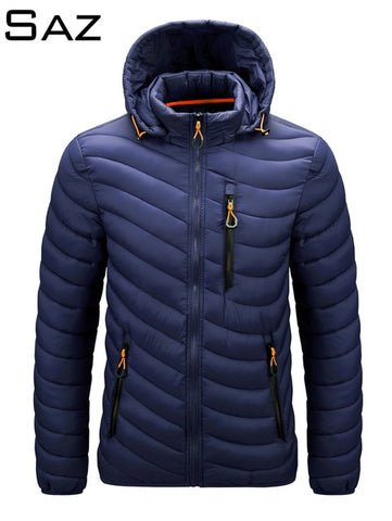 Saz Men's Down Jacket Ultra Light Down Jacket Men Windbreaker Feather Jacket Man Lightweight Portable Warm Coat