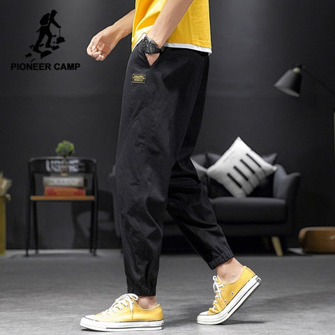 Pioneer Camp 2020 Spring New Jogger Pants Men 100%cotton Drawstring Comfortable Elastic Waist Sweatpants AZZ0107025