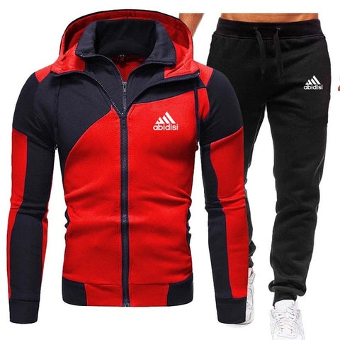 New Winter Men's Clothing Men Sets Printing Hoodie Set Fleece Zipper Sweatshirt Casual Sport Sweatpants Mens Tracksuits 2020