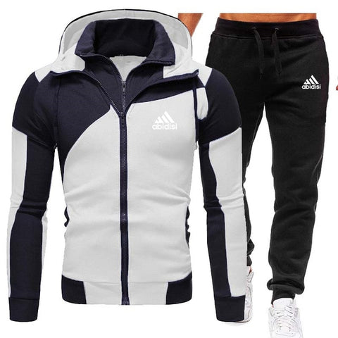 New Winter Men's Clothing Men Sets Printing Hoodie Set Fleece Zipper Sweatshirt Casual Sport Sweatpants Mens Tracksuits 2020