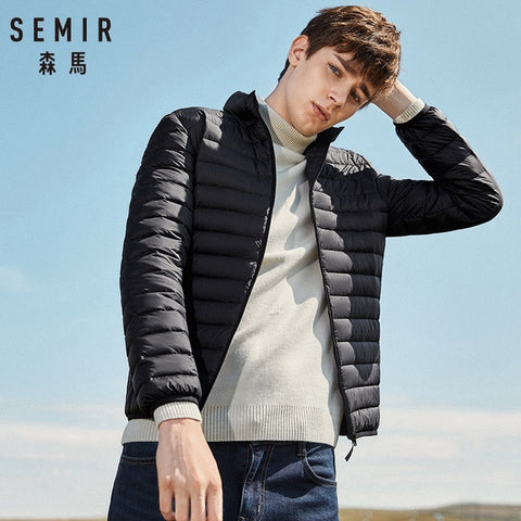 SEMIR  Down Jacket Men Winter 2020 Portability Warm 90% White Duck Down Hooded Man Coat jaqueta masculino chaqueta hombre