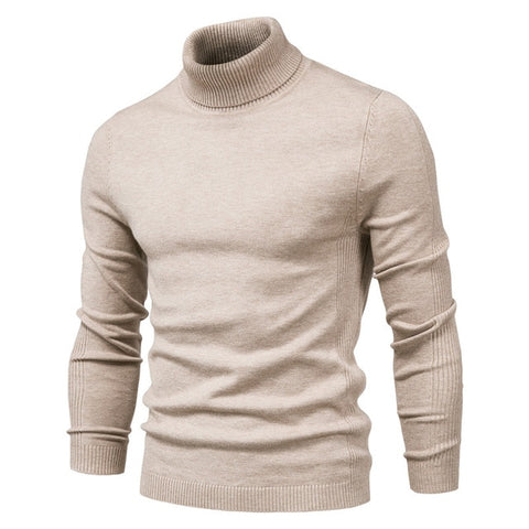 New Winter Turtleneck Thick Mens Sweaters Casual Turtle Neck Solid Color Quality Warm Slim Turtleneck Sweaters Pullover Men