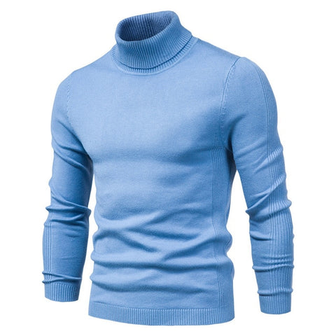 New Winter Turtleneck Thick Mens Sweaters Casual Turtle Neck Solid Color Quality Warm Slim Turtleneck Sweaters Pullover Men