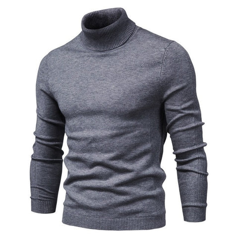 New Winter Turtleneck Thick Mens Sweaters Casual Turtle Neck Solid Color Quality Warm Slim Turtleneck Sweaters Pullover Men