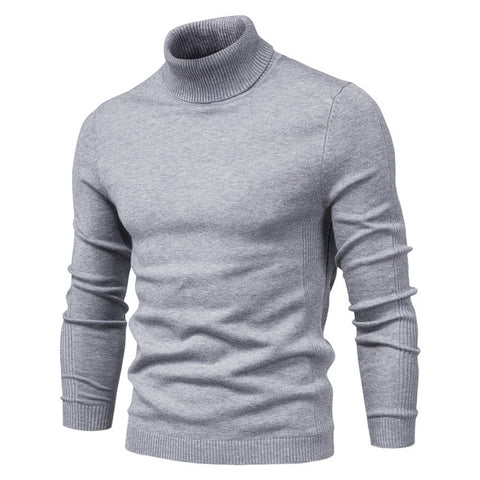 New Winter Turtleneck Thick Mens Sweaters Casual Turtle Neck Solid Color Quality Warm Slim Turtleneck Sweaters Pullover Men