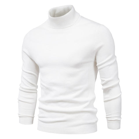 New Winter Turtleneck Thick Mens Sweaters Casual Turtle Neck Solid Color Quality Warm Slim Turtleneck Sweaters Pullover Men