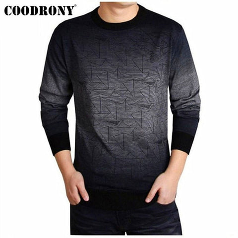 COODRONY Knitwear Pullover Sweater Men Brand Clothing Mens Sweaters Print Casual Shirt Spring Autumn Cotton O-Neck Pull Homme