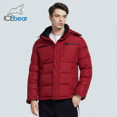 ICEbear 2020 winter new casual and fashionable men's cotton-padded jacket warm and windproof men's coat brand clothing MWD20940D