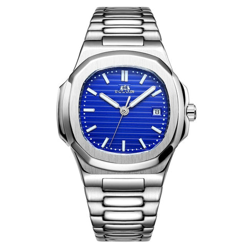 Men Automatic Self Wind Mechanical Luminous Stainless Steel Blue Grey Coffe Black White Dial Simple Business Watch