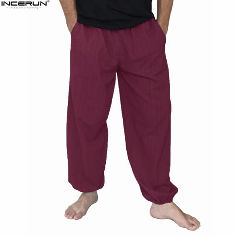 Plus Size 5XL Men's Cotton Loose Harem Pants Solid Casual Baggy Trousers Men Nepal/Indian Pants Men Wide Leg Hip Hop Pants New