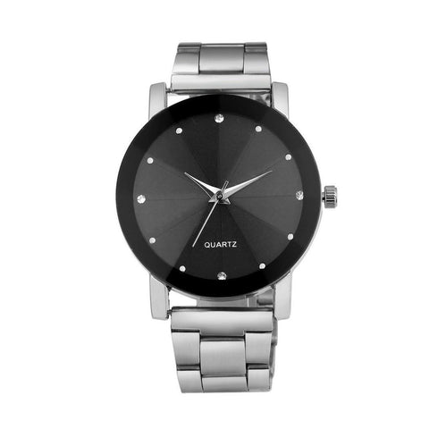 Steel Wrist Women Band Analog Men Line Quartz Watch Watches Dial Stainless