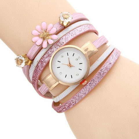 Women etc 0 2 Party Watch Casual Cubic 9inch 55inch 4cm Zirconia Quartz Flower Rhinestones 3cm Fashion Wrist 0 Bracelet 1 Wrap