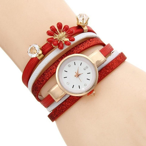 Women etc 0 2 Party Watch Casual Cubic 9inch 55inch 4cm Zirconia Quartz Flower Rhinestones 3cm Fashion Wrist 0 Bracelet 1 Wrap