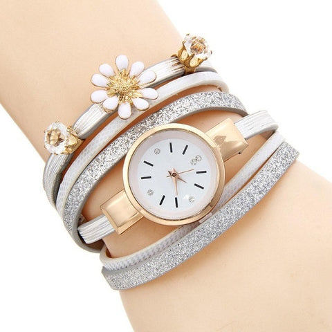 Women etc 0 2 Party Watch Casual Cubic 9inch 55inch 4cm Zirconia Quartz Flower Rhinestones 3cm Fashion Wrist 0 Bracelet 1 Wrap