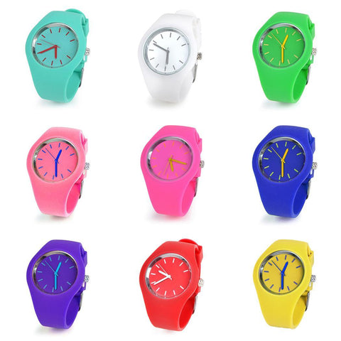 Sport Ultra-Thin Watch Women Band Analog Jelly Silicone Soft Quartz