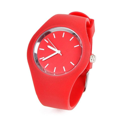 Sport Ultra-Thin Watch Women Band Analog Jelly Silicone Soft Quartz