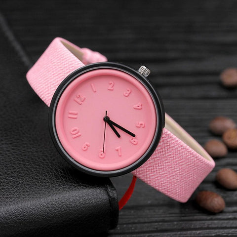 Quartz Artificial Analog Bangle Fashion Round Band Wrist Leather Bracelet New Watch