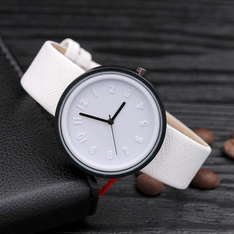 Quartz Artificial Analog Bangle Fashion Round Band Wrist Leather Bracelet New Watch