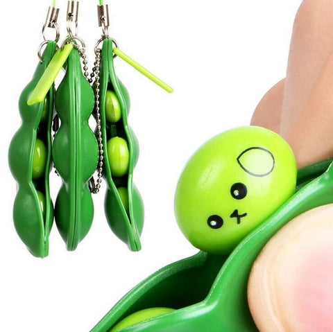 New Funny Spoof Tricky Gadgets Green Dinosaur Beans Toy Chicken Egg Laying Hens Crowded Stress Ball Keychain Keyring Relief Gift