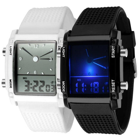 Luminous Watch Men Display Luminous Double Colorful Electronic Men Watches LED Sporting Watches relogio masculino