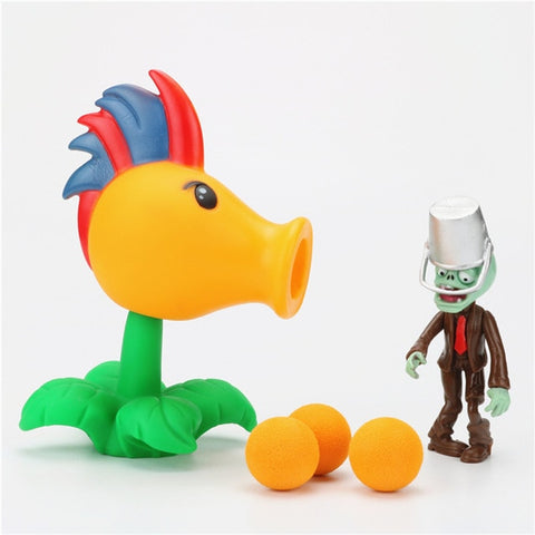 Plants vs Zombies Peashooter PVC Action Figure Model Toy Gifts Toys For Children High Quality  In OPP Bag