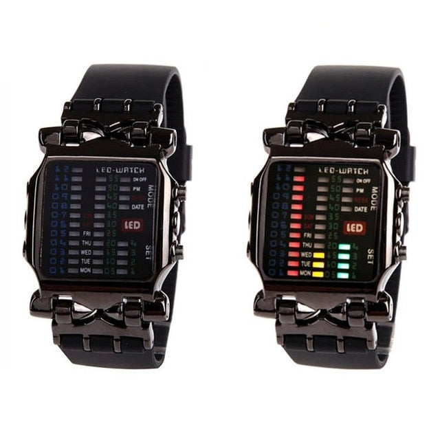 Casual Binary Read Women Dial 8inch Digital Date 0 To Sporting Square 11mm Wrist 4inch 1 Men LED Women 45mm Watch Easy