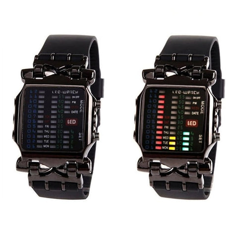 Casual Binary Read Women Dial 8inch Digital Date 0 To Sporting Square 11mm Wrist 4inch 1 Men LED Women 45mm Watch Easy