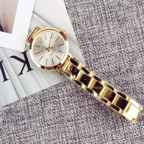 2019 New Fashion Faux Chronograph Plated Classic Geneva Quartz Ladies Watch Women Crystals Wristwatches Relogio Feminino