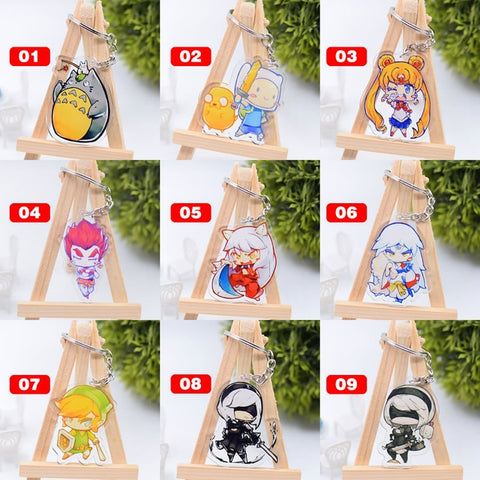 Cute Cartoon Keychain Naruto/My Hero Academia Key Chain Ring Anime Dragonball Keyring Hot Sales