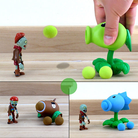 Plants vs Zombies Peashooter PVC Action Figure Model Toy Gifts Toys For Children High Quality  In OPP Bag