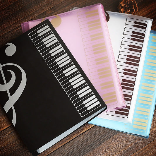 80 Pages A4 Piano Paper Sheets Document File Organizer Folder Five-line Clip Music Score Accessories