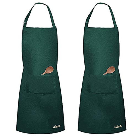 Viedouce 2 Packs Apron Cooking Kitchen Waterproof,Adjustable Chef Apron with Pockets for Home,Restaurant,Craft,Garden,BBQ,School,Coffee House,Apron for Men Women (Black)