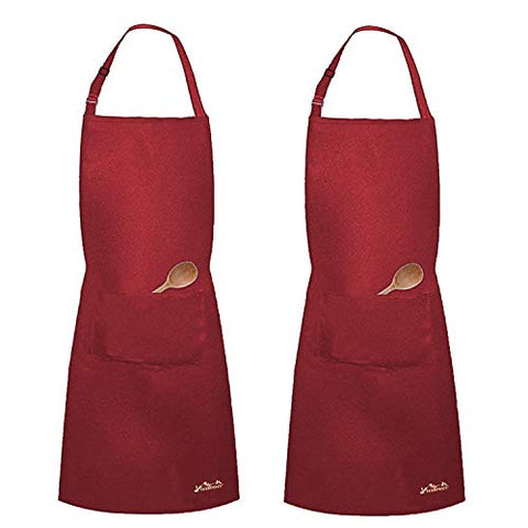 Viedouce 2 Packs Apron Cooking Kitchen Waterproof,Adjustable Chef Apron with Pockets for Home,Restaurant,Craft,Garden,BBQ,School,Coffee House,Apron for Men Women (Black)