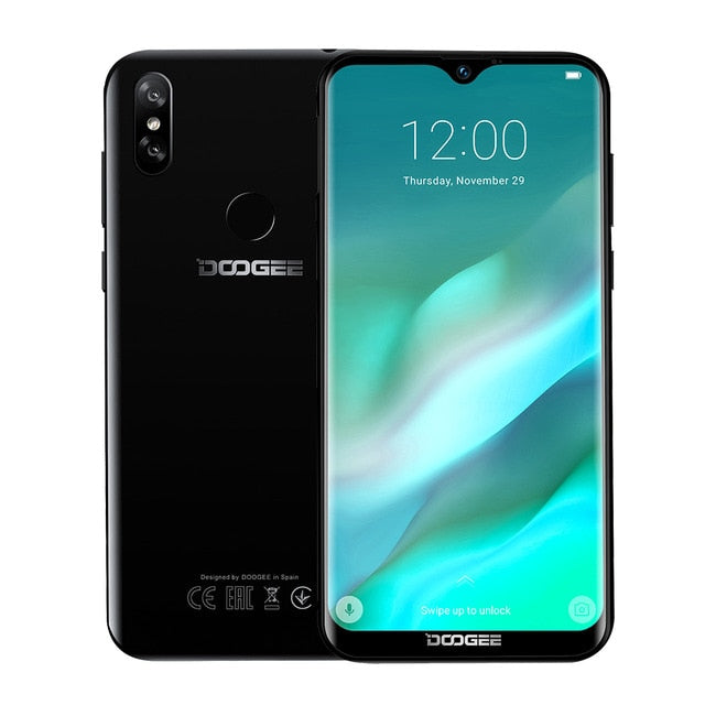 DOOGEE Y8 6.1 inch Waterdrop Screen Smartphone 3GB 16GB 8MP+5MP Face ID Android 9.0 MTK6739 Quad-Core 3400mAh 4G LTE cellphone